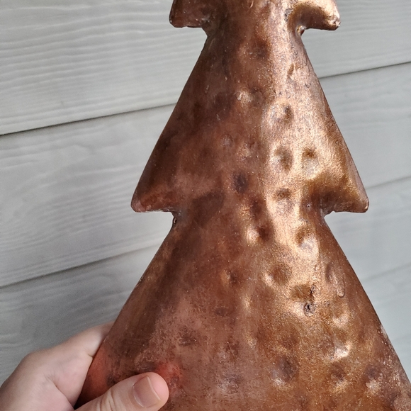 Rustic Metal Shabby Chic Mini Bronze Christmas Tree Home Decor Holiday Accent - Picture 4 of 15